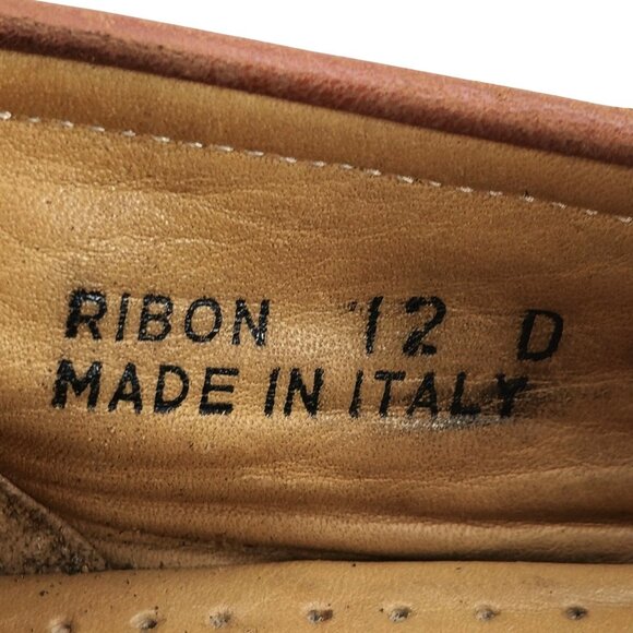 Vintage Bally Italy Exotic Ostrich Leg Leather Brown Loafers Mens 12 Dress Shoes - Picture 9 of 11